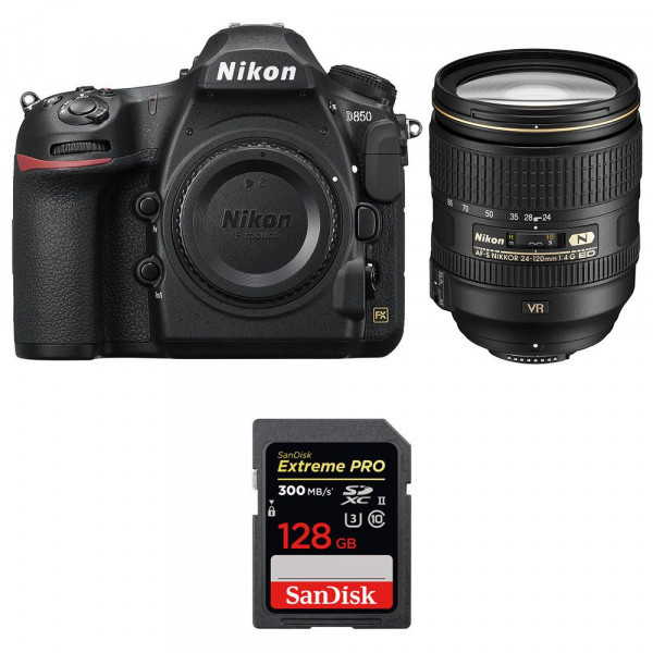 Appareil photo Reflex Nikon D850 + 24-120mm F4 G ED VR + SanDisk 128GB Extreme PRO UHS-II SDXC 300MB/s-10
