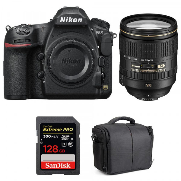Cámara Nikon D850 + 24-120mm F4 G ED VR + SanDisk 128GB Extreme PRO UHS-II SDXC 300MB/s + Bolsa-10