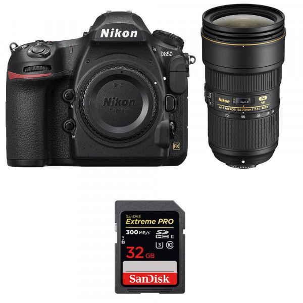 Appareil photo Reflex Nikon D850 + 24-70mm F2.8E ED VR + SanDisk 32GB Extreme PRO UHS-II SDXC 300MB/s-10