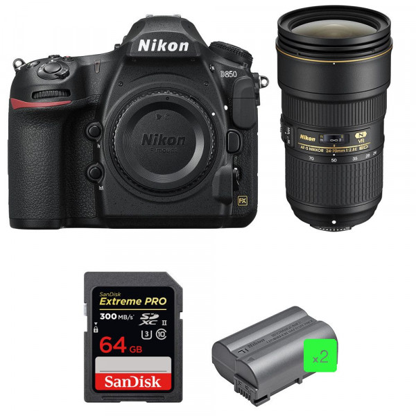 Nikon D850 + 24-70mm f/2.8E ED VR + SanDisk 64GB Extreme PRO UHS-II SDXC 300MB/s + 2 EN-EL15b-10