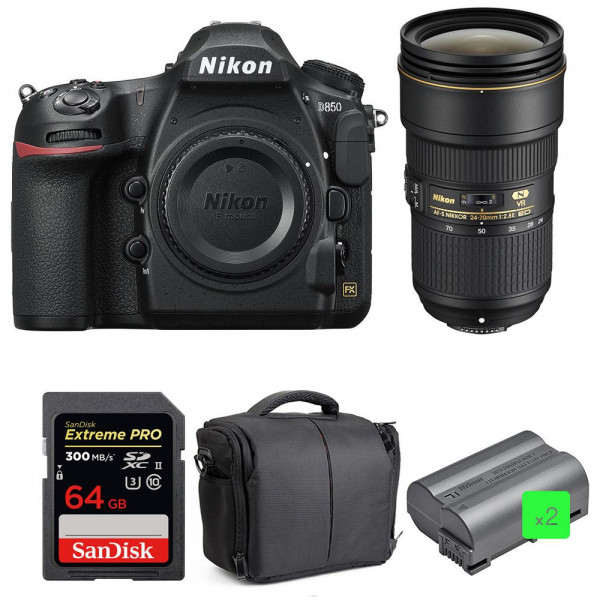 Cámara Nikon D850 + 24-70mm f/2.8E ED VR + SanDisk 64GB Extreme PRO UHS-II SDXC 300MB/s + 2 EN-EL15b + Bolsa-10