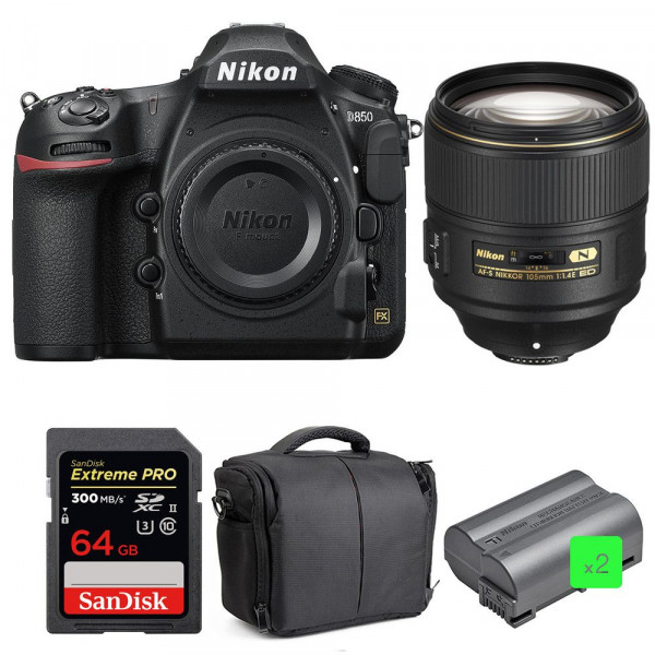 Cámara Nikon D850 + 105mm f/1.4E ED + SanDisk 64GB Extreme PRO UHS-II SDXC 300MB/s + 2 EN-EL15b + Bolsa-10