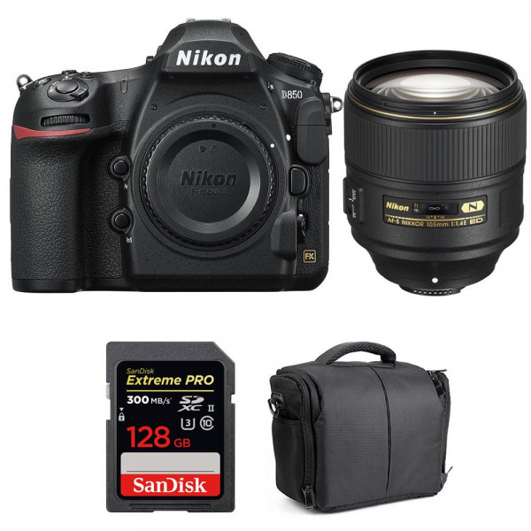 Cámara Nikon D850 + 105mm f/1.4E ED + SanDisk 128GB Extreme PRO UHS-II SDXC 300MB/s + Bolsa-10