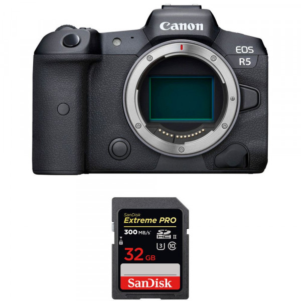 Appareil photo hybride Canon R5 Nu + SanDisk 32GB Extreme PRO UHS-II SDXC 300 MB/s-1