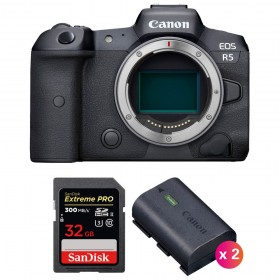 Cámara mirrorless Canon R5 Cuerpo + SanDisk 32GB Extreme PRO UHS-II SDXC 300 MB/s + 2 Canon LP-E6NH-1