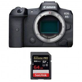 Cámara mirrorless Canon R5 Cuerpo + SanDisk 64GB Extreme PRO UHS-II SDXC 300 MB/s-1