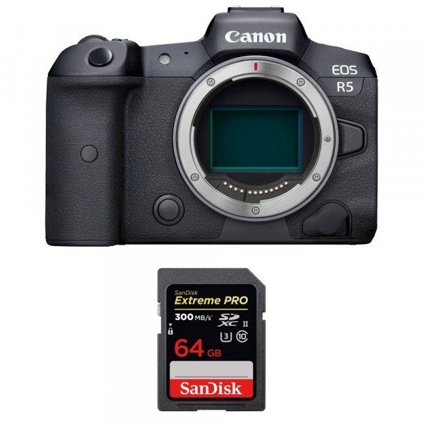 Canon EOS R5 Body + SanDisk 64GB Extreme PRO UHS-II SDXC 300 MB/s-1