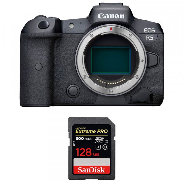 Appareil photo hybride Canon R5 Nu + SanDisk 128GB Extreme PRO UHS-II SDXC 300 MB/s-1