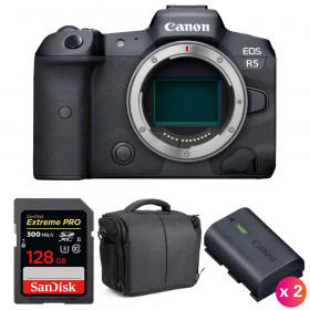 Canon EOS R5 Body + SanDisk 128GB Extreme PRO UHS-II SDXC 300 MB/s + 2 Canon LP-E6NH + Bag-1