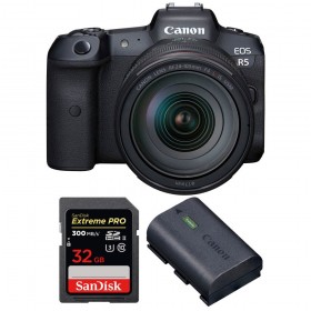 Cámara mirrorless Canon R5 + RF 24-105mm f/4L IS USM + SanDisk 32GB Extreme PRO UHS-II SDXC 300 MB/s + Canon LP-E6NH-1