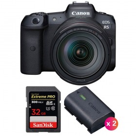 Canon EOS R5 + RF 24-105mm f/4L IS USM + SanDisk 32GB Extreme PRO UHS-II SDXC 300 MB/s + 2 Canon LP-E6NH - Accesorio incluido