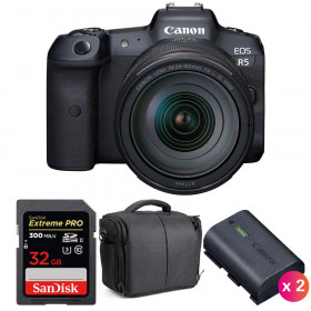 Canon EOS R5 + RF 24-105mm f/4L IS USM + SanDisk 32GB UHS-II SDXC 300 MB/s + 2 Canon LP-E6NH + Bag-1