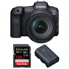 Canon EOS R5 + RF 24-105mm f/4L IS USM + SanDisk 128GB Extreme PRO UHS-II SDXC 300 MB/s + Canon LP-E6NH - Accesorio incluido