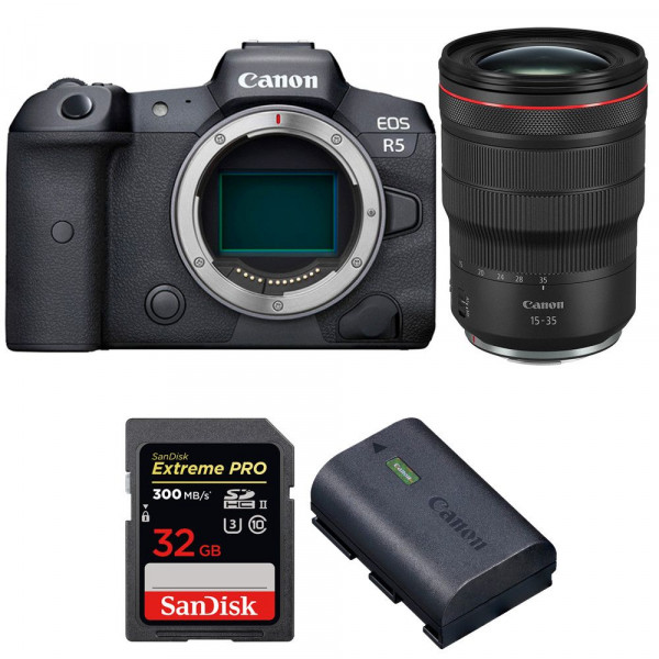 Canon EOS R5 + RF 15-35mm f/2.8L IS USM + SanDisk 32GB Extreme PRO UHS-II SDXC 300 MB/s + Canon LP-E6NH - Cámara mirrorless-1