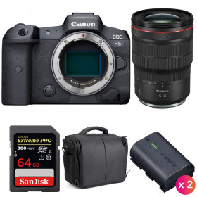 Canon EOS R5 + RF 15-35mm f/2.8L IS USM + SanDisk 64GB UHS-II SDXC 300 MB/s + 2 Canon LP-E6NH + Bag-1