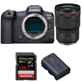 Canon EOS R5 + RF 15-35mm f/2.8L IS USM + SanDisk 128GB Extreme PRO UHS-II SDXC 300 MB/s + Canon LP-E6NH - Contenido de la ca