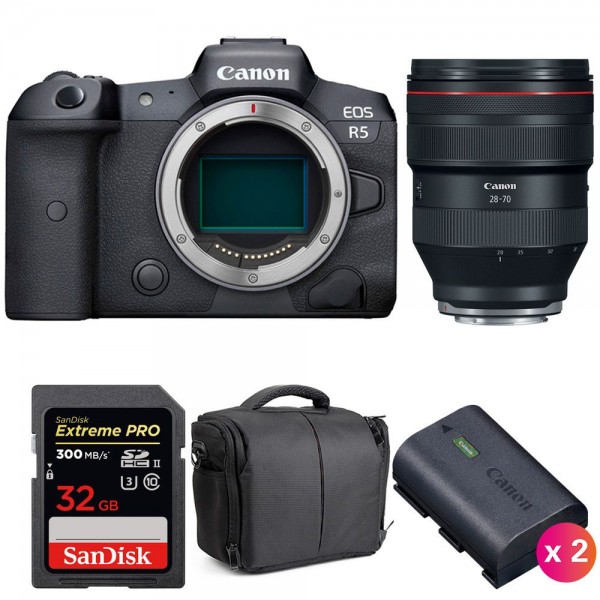 Canon EOS R5 + RF 28-70mm f/2L USM + SanDisk 32GB UHS-II SDXC 300 MB/s + Canon LP-E6NH + Bolsa - Camara mirrorless Canon Canon EOS R5 5.100,00 € MCZ DIRECT