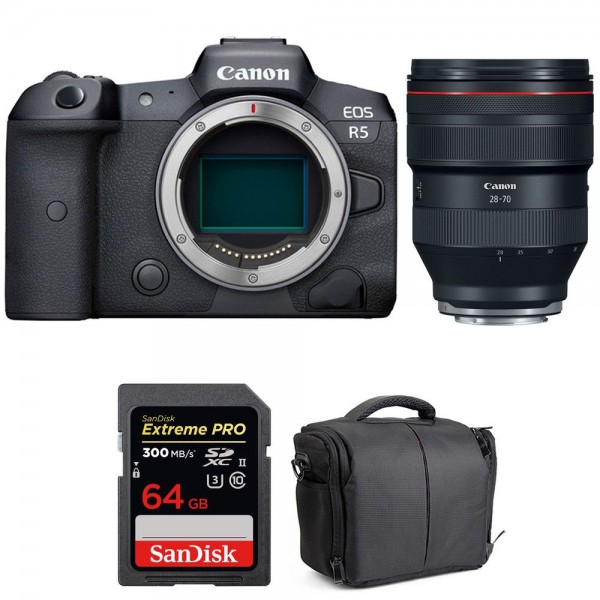 Canon EOS R5 + RF 28-70mm f/2L USM + SanDisk 64GB Extreme PRO UHS-II SDXC 300 MB/s + Bolsa - Camara mirrorless Canon Canon EOS R5 4.834,00 € MCZ DIRECT