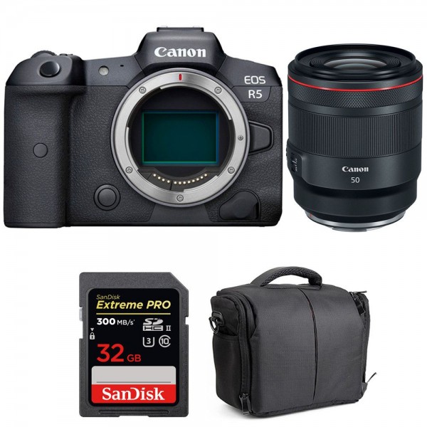 Canon EOS R5 + RF 50mm f/1.2L USM + SanDisk 32GB Extreme PRO UHS-II SDXC 300 MB/s + Bolsa - Cámara mirrorless-1