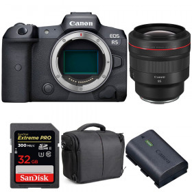 Canon R5 + RF 85mm F1.2L USM + SanDisk 32GB UHS-II SDXC 300 MB/s + Canon LP-E6NH + Sac - Appareil Photo Professionnel-1