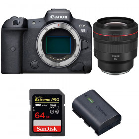 Canon EOS R5 + RF 85mm f/1.2L USM + SanDisk 64GB Extreme PRO UHS-II SDXC 300 MB/s + Canon LP-E6NH - Cámara mirrorless-1