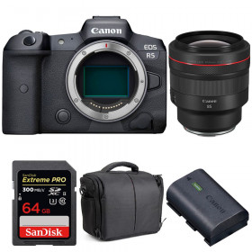 Canon EOS R5 + RF 85mm f/1.2L USM + SanDisk 64GB UHS-II SDXC 300 MB/s + Canon LP-E6NH + Bolsa - Cámara mirrorless-1