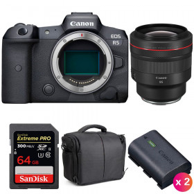 Canon EOS R5 + RF 85mm f/1.2L USM + SanDisk 64GB UHS-II SDXC 300 MB/s + 2 Canon LP-E6NH + Bolsa - Cámara mirrorless-1