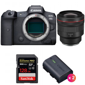 Canon EOS R5 + RF 85mm f/1.2L USM + SanDisk 128GB Extreme PRO UHS-II SDXC 300 MB/s + 2 Canon LP-E6NH - Cámara mirrorless-1