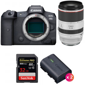 Canon EOS R5 + RF 70-200mm f/2.8L IS USM + SanDisk 32GB Extreme PRO UHS-II SDXC 300 MB/s + 2 Canon LP-E6NH - Cámara mirrorless-1