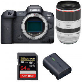 Canon EOS R5 + RF 70-200mm f/2.8L IS USM + SanDisk 64GB Extreme PRO UHS-II SDXC 300 MB/s + Canon LP-E6NH - Cámara mirrorless-1