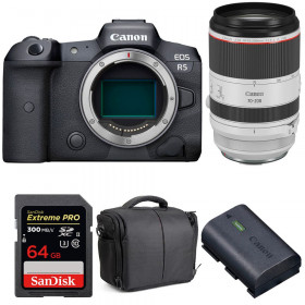 Cámara mirrorless Canon R5 + RF 70-200mm f/2.8L IS USM + SanDisk 64GB UHS-II SDXC 300 MB/s + Canon LP-E6NH + Bolsa-1