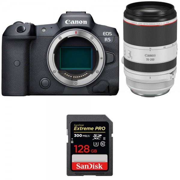 Canon R5 + RF 70-200mm F2.8L IS USM + SanDisk 128GB Extreme PRO UHS-II SDXC 300 MB/s - Appareil Photo Professionnel|MCZ DIRECT