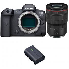 Canon EOS R5 + RF 15-35mm f/2.8L IS USM + 1 Canon LP-E6NH - Contenido de la caja