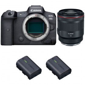 Canon EOS R5 + RF 50mm f/1.2L USM + 2 Canon LP-E6NH - Contenido de la caja