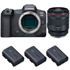 Canon EOS R5 + RF 50mm f/1.2L USM + 3 Canon LP-E6NH - Contenido de la caja
