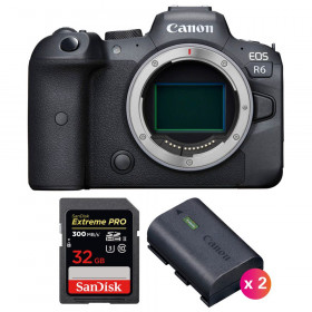 Canon EOS R6 Body + SanDisk 32GB Extreme PRO UHS-II SDXC 300 MB/s + 2 Canon LP-E6NH-1