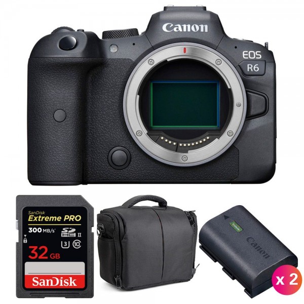 Canon R6 Nu + SanDisk 32GB Extreme PRO UHS-II SDXC 300 MB/s + 2 Canon LP-E6NH + Sac - Appareil Photo Hybride-1