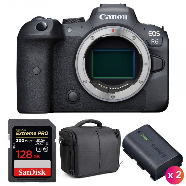 Canon R6 Cuerpo + SanDisk 128GB Extreme PRO UHS-II SDXC 300 MB/s + 2 Canon LP-E6NH + Bolsa|MCZ DIRECT