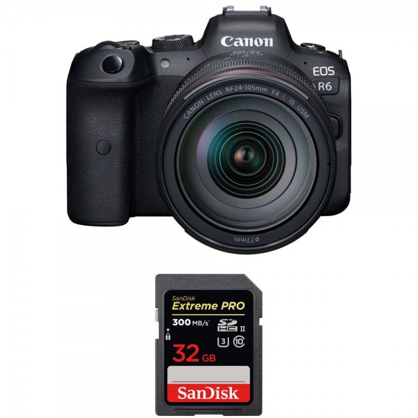 Canon R6 + RF 24-105mm f/4L IS USM + SanDisk 32GB Extreme PRO UHS-II SDXC 300 MB/s - Camara mirrorless|MCZ DIRECT
