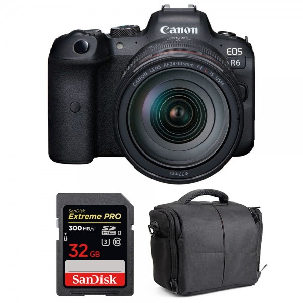 Canon R6 + RF 24-105mm f/4L IS USM + SanDisk 32GB Extreme PRO UHS-II SDXC 300 MB/s + Bolsa - Camara mirrorless|MCZ DIRECT