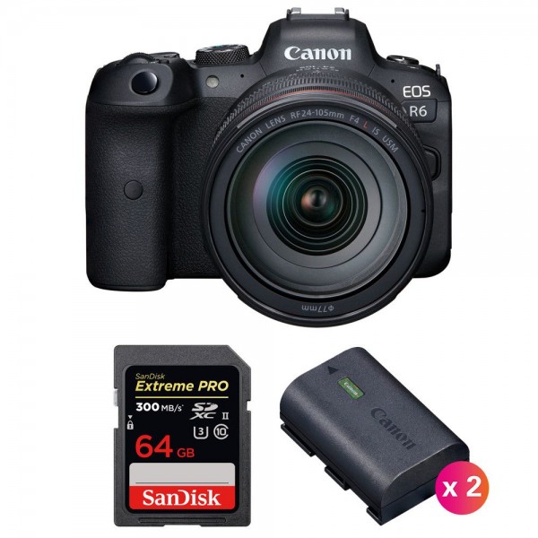 Canon R6 + RF 24-105mm f/4L IS USM + SanDisk 64GB Extreme PRO UHS-II SDXC 300 MB/s + 2 Canon LP-E6NH|MCZ DIRECT