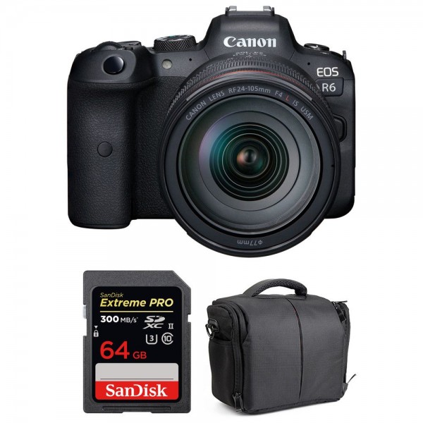 Canon R6 + RF 24-105mm f/4L IS USM + SanDisk 64GB Extreme PRO UHS-II SDXC 300 MB/s + Bolsa - Camara mirrorless|MCZ DIRECT