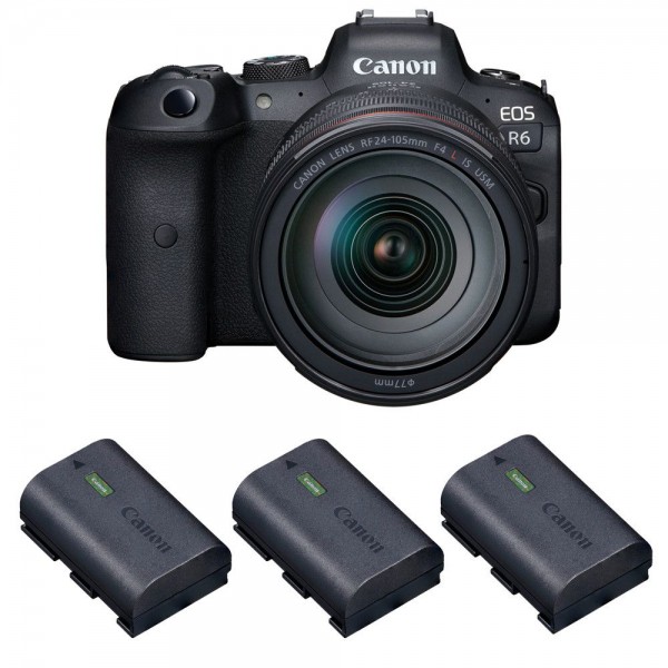 Canon R6 + RF 24-105mm f/4L IS USM + 3 Canon LP-E6NH - Camara mirrorless|MCZ DIRECT