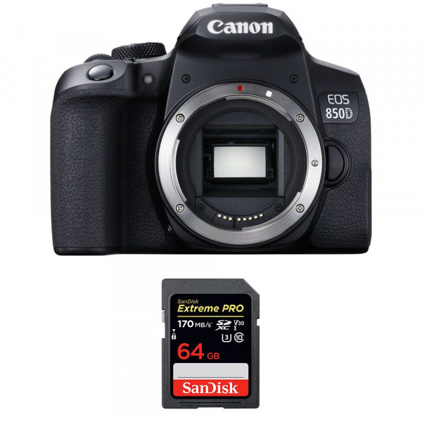 Canon 850D Nu + SanDisk 64GB Extreme UHS-I SDXC 170 MB/s - Appareil photo Reflex-1