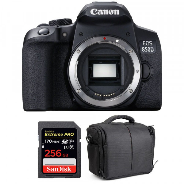 Canon 850D Nu + SanDisk 256GB Extreme UHS-I SDXC 170 MB/s + Sac - Appareil photo Reflex-1