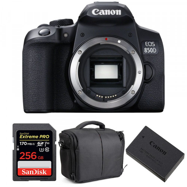 Canon EOS 850D Body + SanDisk 256GB Extreme UHS-I SDXC 170 MB/s + Canon LP-E17 + Camera Bag-1