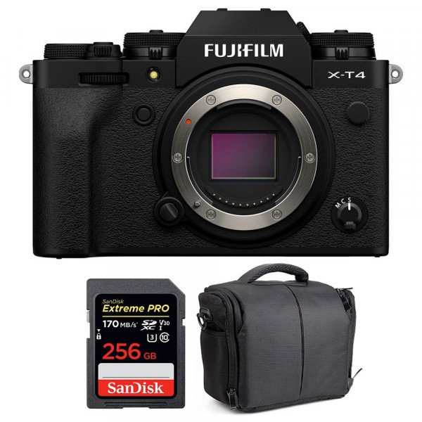 Appareil photo hybride Fujifilm XT4 Nu Noir + SanDisk 256GB UHS-I SDXC 170 MB/s + Sac-1
