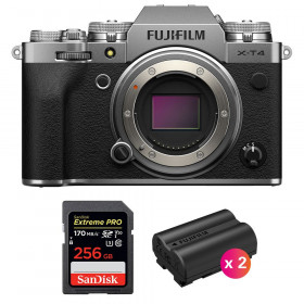 Fujifilm X-T4 Body Silver + SanDisk 256GB UHS-I SDXC 170 MB/s + 2 Fujifilm NP-W235-1