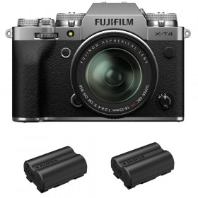 Cámara mirrorless Fujifilm XT4 Silver + XF 18-55mm f/2.8-4 R LM OIS + 2 Fujifilm NP-W235-1