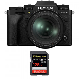 Cámara mirrorless Fujifilm XT4 Negro + XF 16-80mm f/4 R OIS WR + SanDisk 128GB UHS-I SDXC 170 MB/s-1